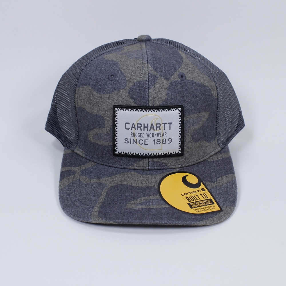 Carhartt Men's Wool Blend Mesh-Back Camo Logo Patch Trucker Hat OS NWT